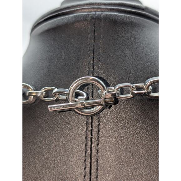 Cult Gaia Reyes Silver Tone Heavy Chain Toggle Clasp 17.5" Necklace - Picture 4 of 5